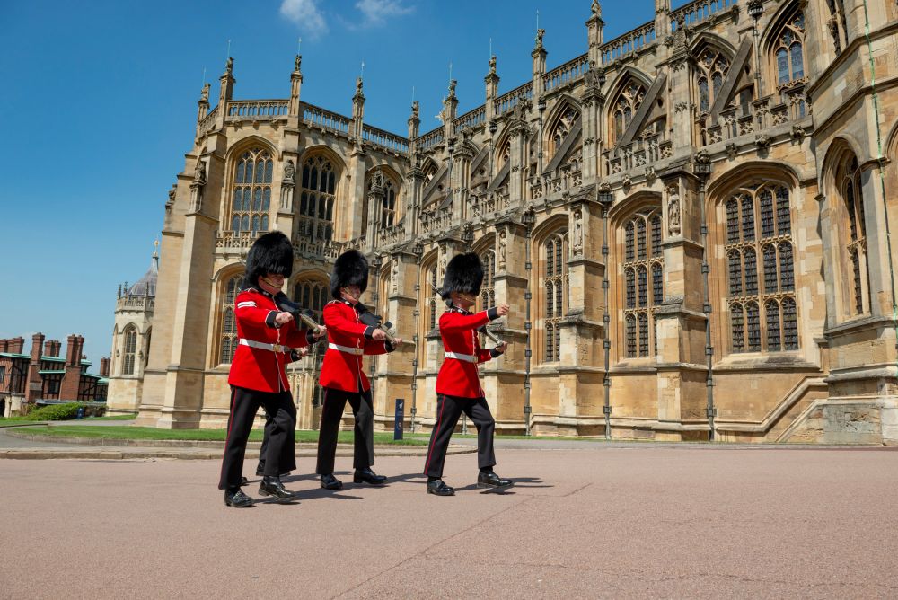 Windsor Castle guard outside St George's Chapel